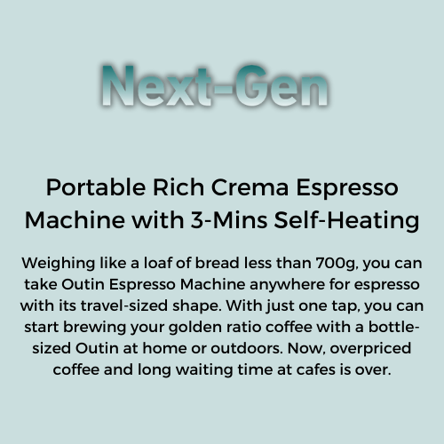 Outin Nano Portable Electric Espresso Machine 3-4 Min Self-Heating