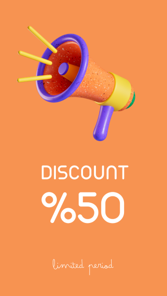 Orange Simple 3D Discount Announcement Instagram Story